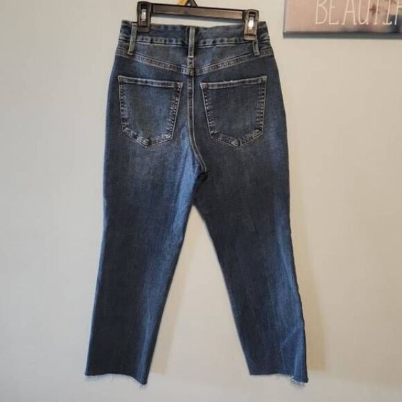 NWT EXPRESS High Rise Raw Hem Flexx Straight Ankle Jeans Women's S Short - Picture 6 of 11